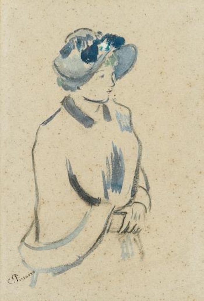 La Jeune Femme Au Chapeau Fleuri by Camille Pissarro