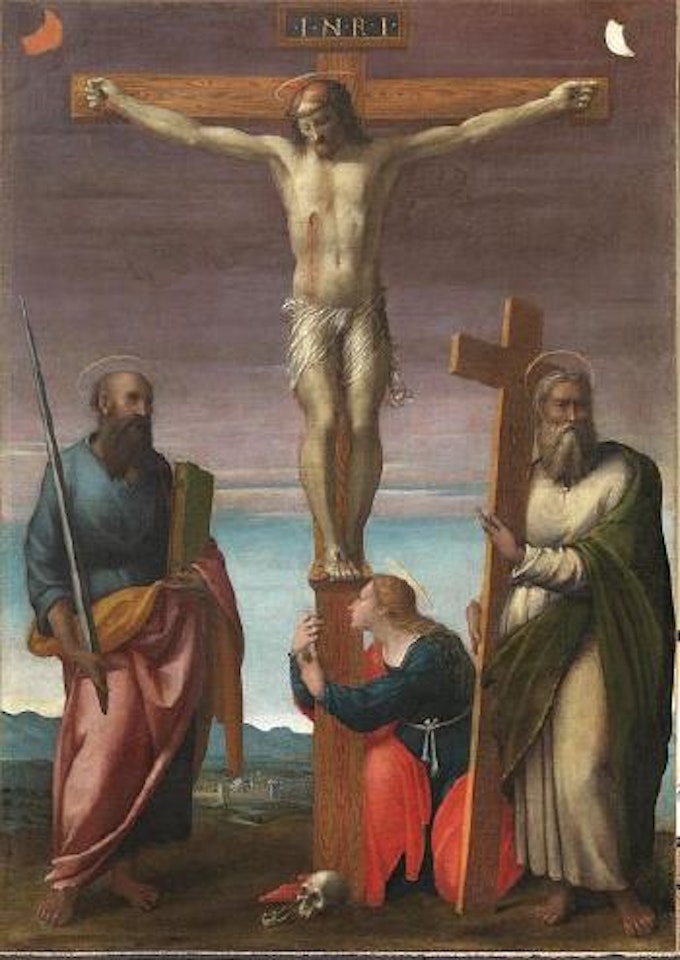 Cristo Crocifisso tra San Paolo, Sant'Andrea e Maria Maddalena by Florentine School