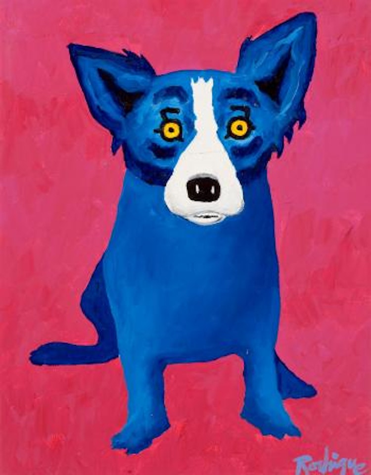 Blue Dog think Pink by George Rodrigue
