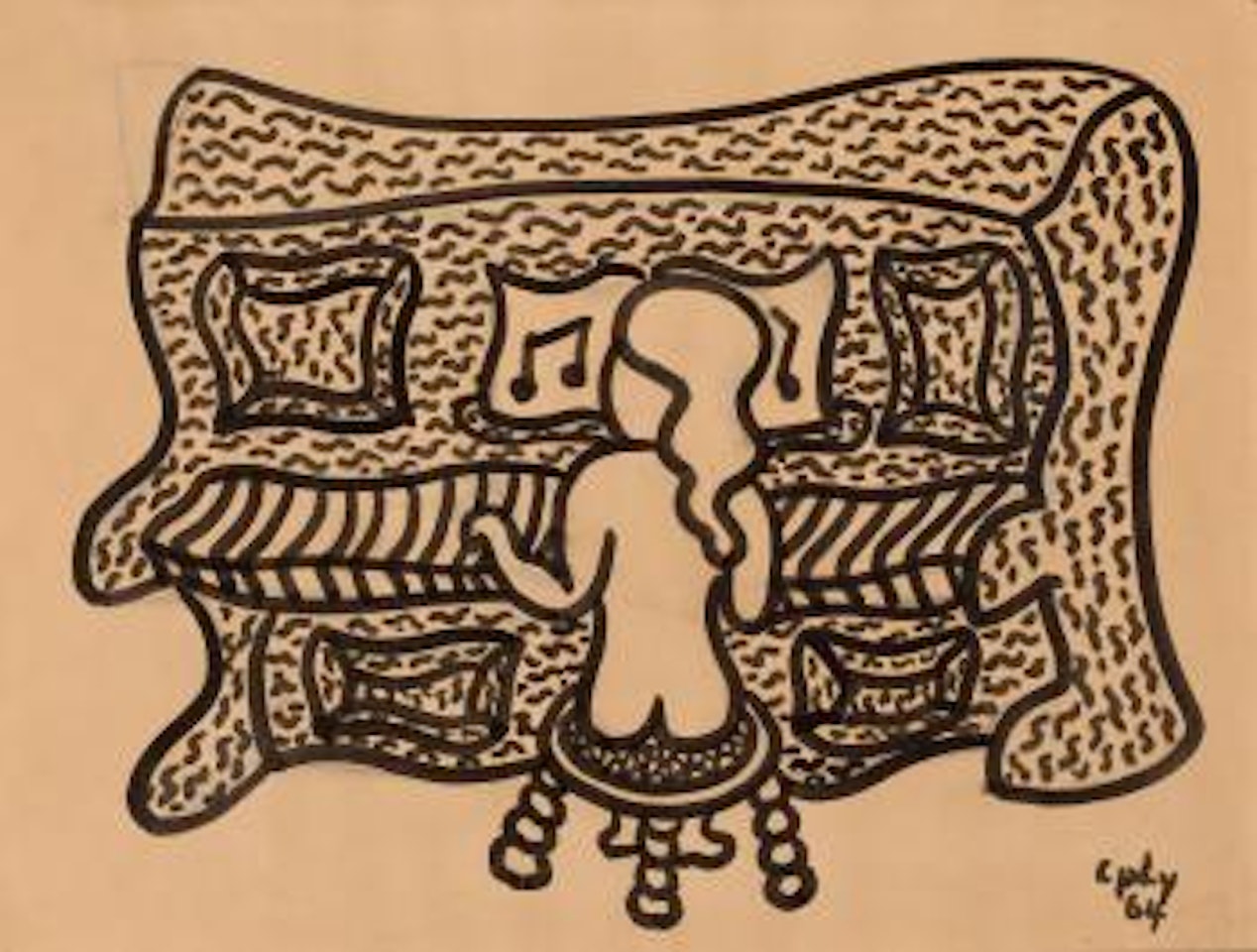 Untitled (Woman playing) by William Nelson Copley