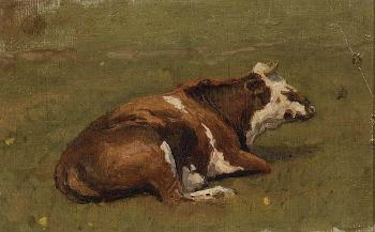 Study of a Brown and White Cow (formerly Study of Cow) by Edwin Lord Weeks