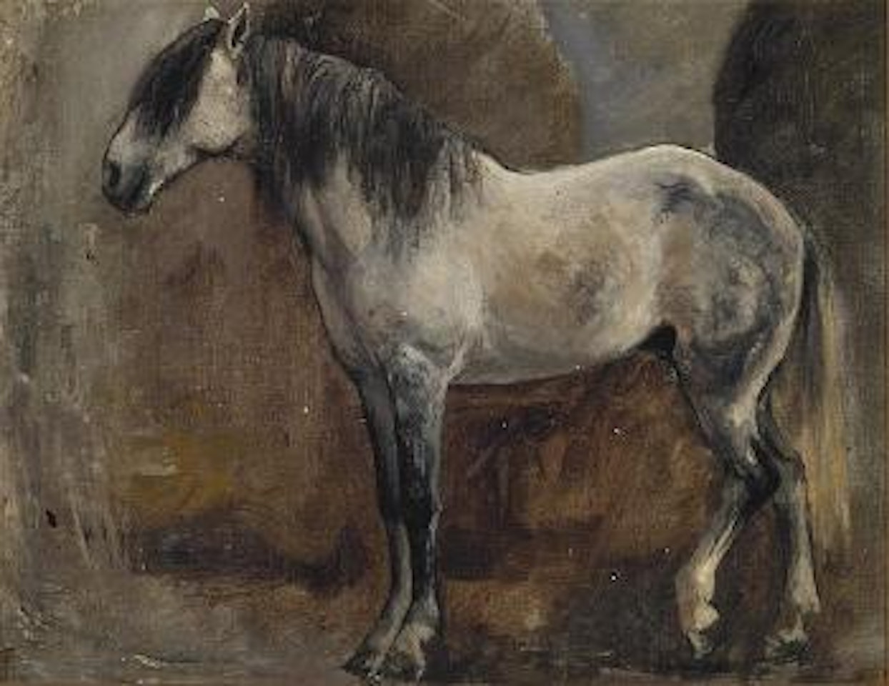 Study of a White Horse by Edwin Lord Weeks