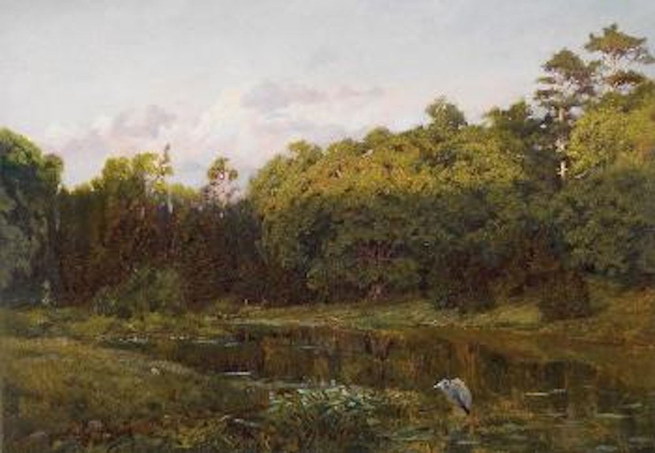 Florida Everglades with Great Blue Heron by Edwin Lord Weeks