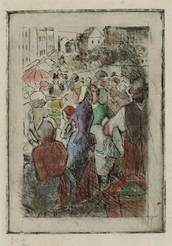 Marche de Gisors (rue Cappeville) by Camille Pissarro