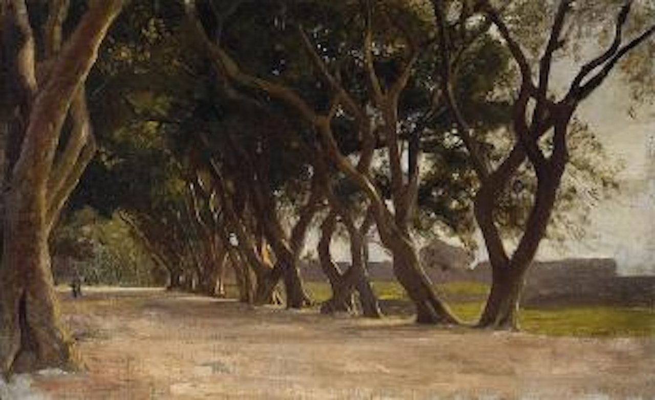 Figures in a Grove of Trees, Morocco by Edwin Lord Weeks
