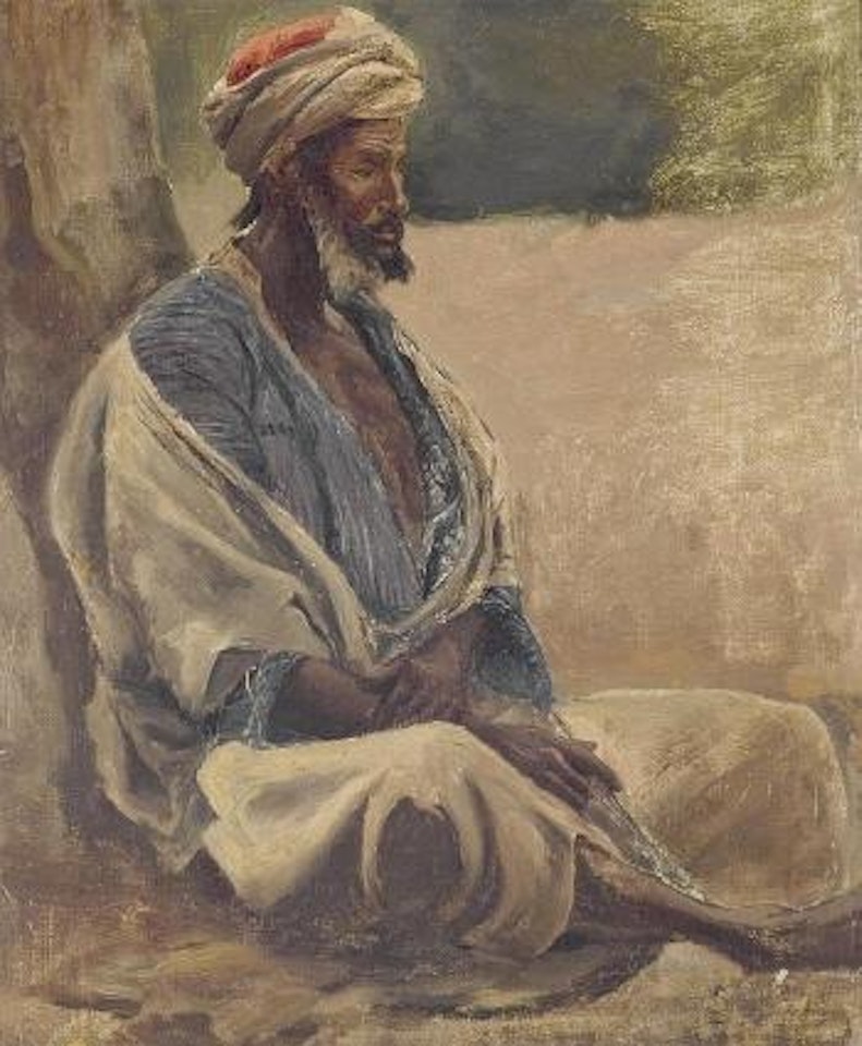 Seated Man in a Turban, North Africa by Edwin Lord Weeks