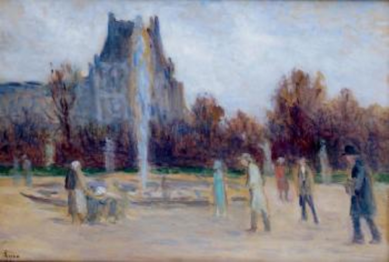 Le jet d'eau au jardin public, les Tuileries by Maximilien Luce
