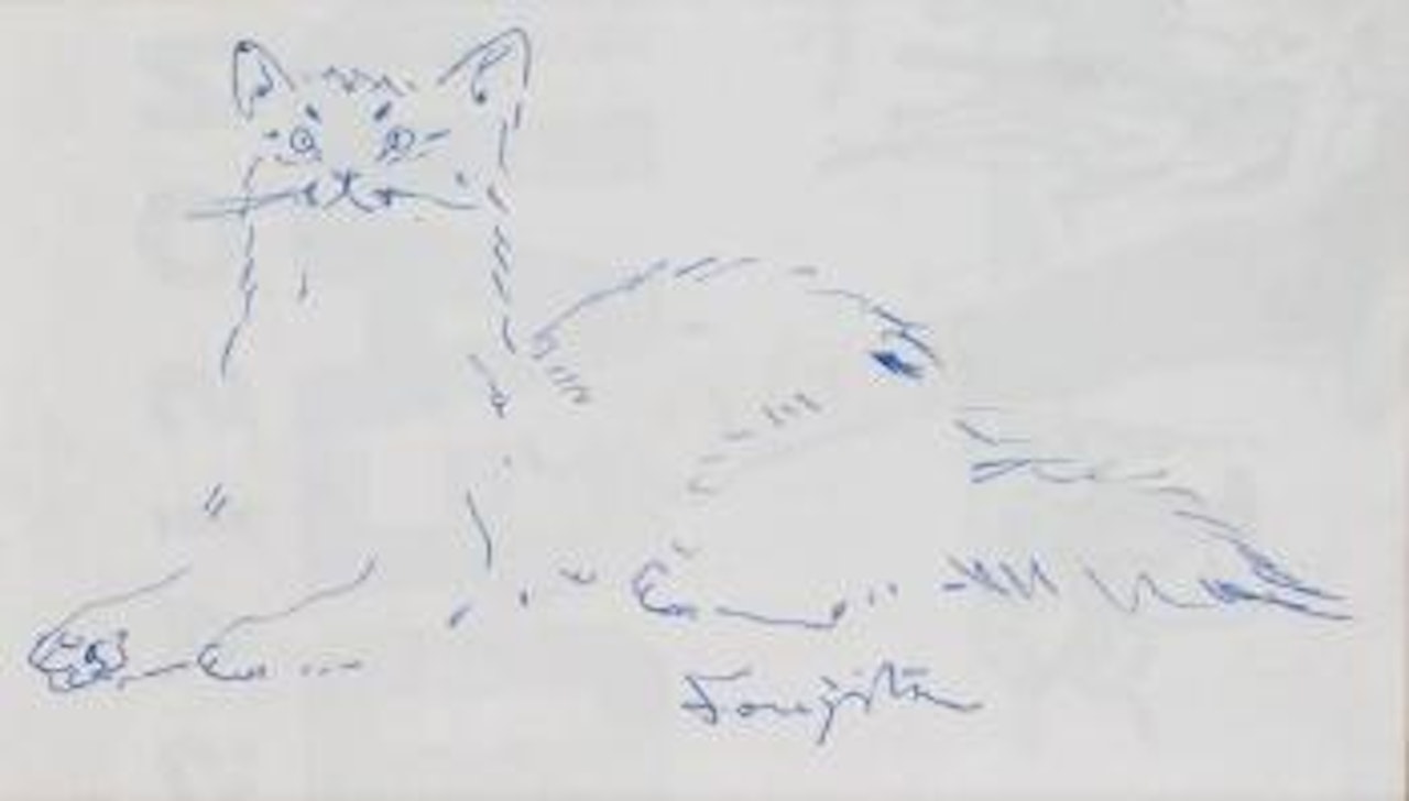 Chat couché by Leonard Tsuguharu Foujita