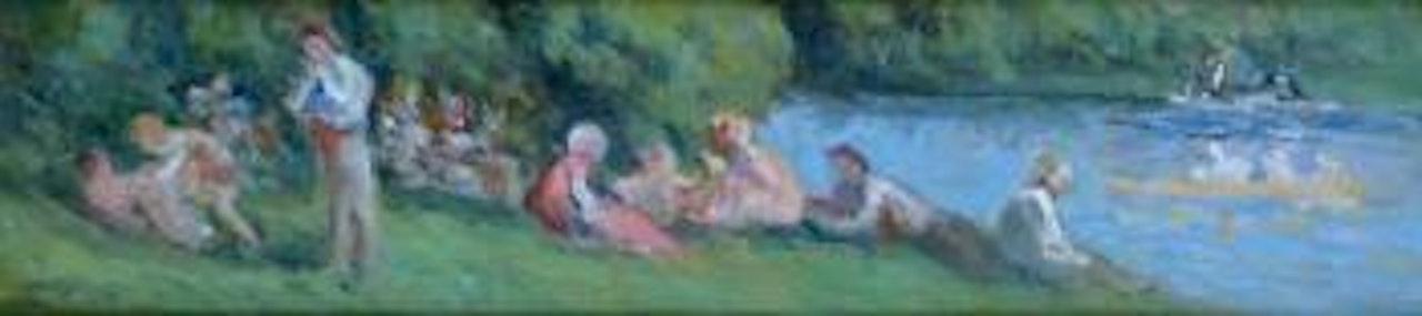 Le déjeuner sur l’herbe au bord de l’eau by Maximilien Luce