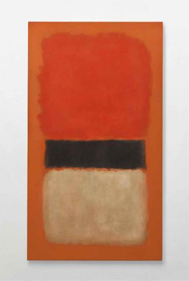 Black Stripe (Orange, Gold and Black) by Mark Rothko