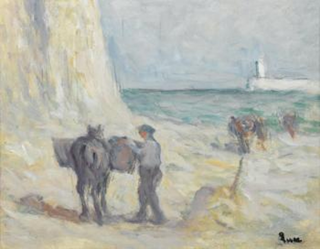 Le Tréport, le Ramassaage du Varech by Maximilien Luce