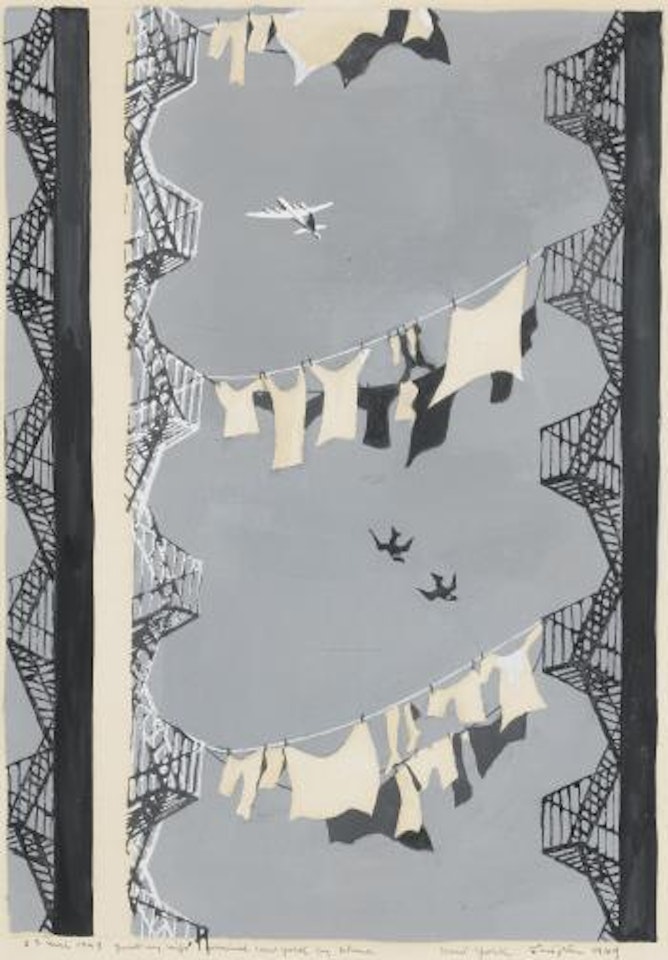 New York, arrivée de Kimiyo by Leonard Tsuguharu Foujita