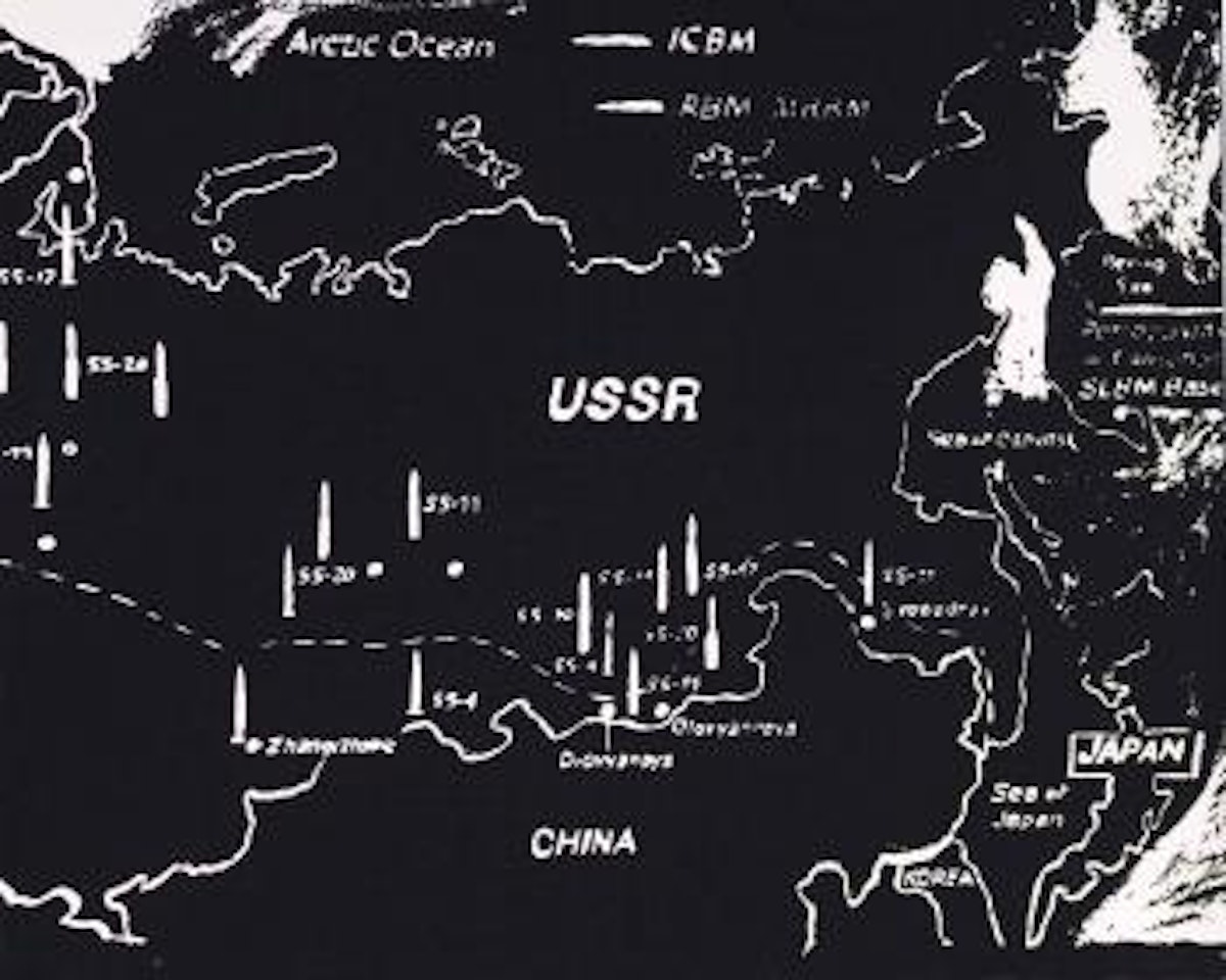 Map of Eastern U.S.S.R Missile Bases (Negative) by Andy Warhol