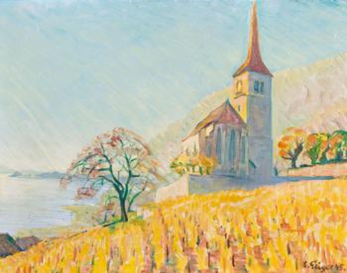 Die Kirche von Ligerz am Bielersee. by Ernst Geiger