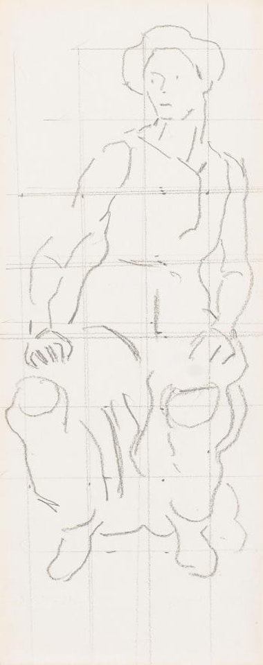 Figurenstudie zu Die Heilige Stunde. by Ferdinand Hodler