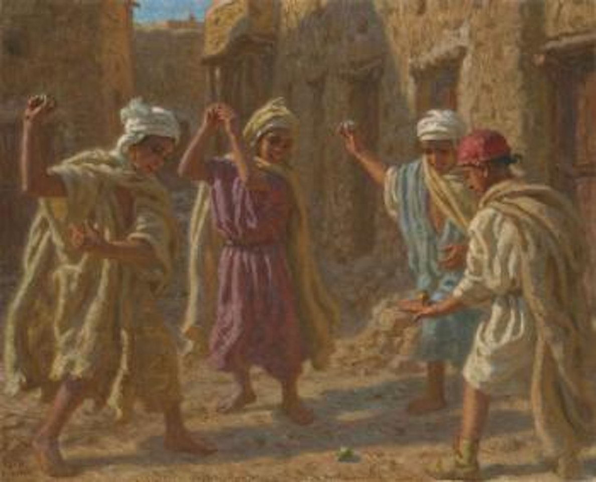 Le jeu de toupies by Etienne Alphonse Dinet