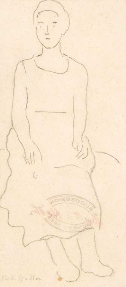 Figurenstudie zu einer sitzenden Dame. by Ferdinand Hodler