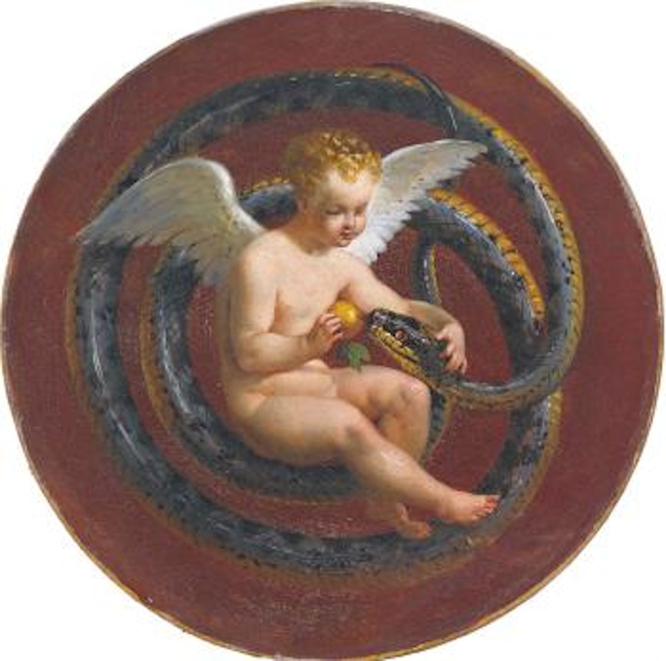 Amor mit Apfel und Schlange. by Pierre-Paul Prud'hon
