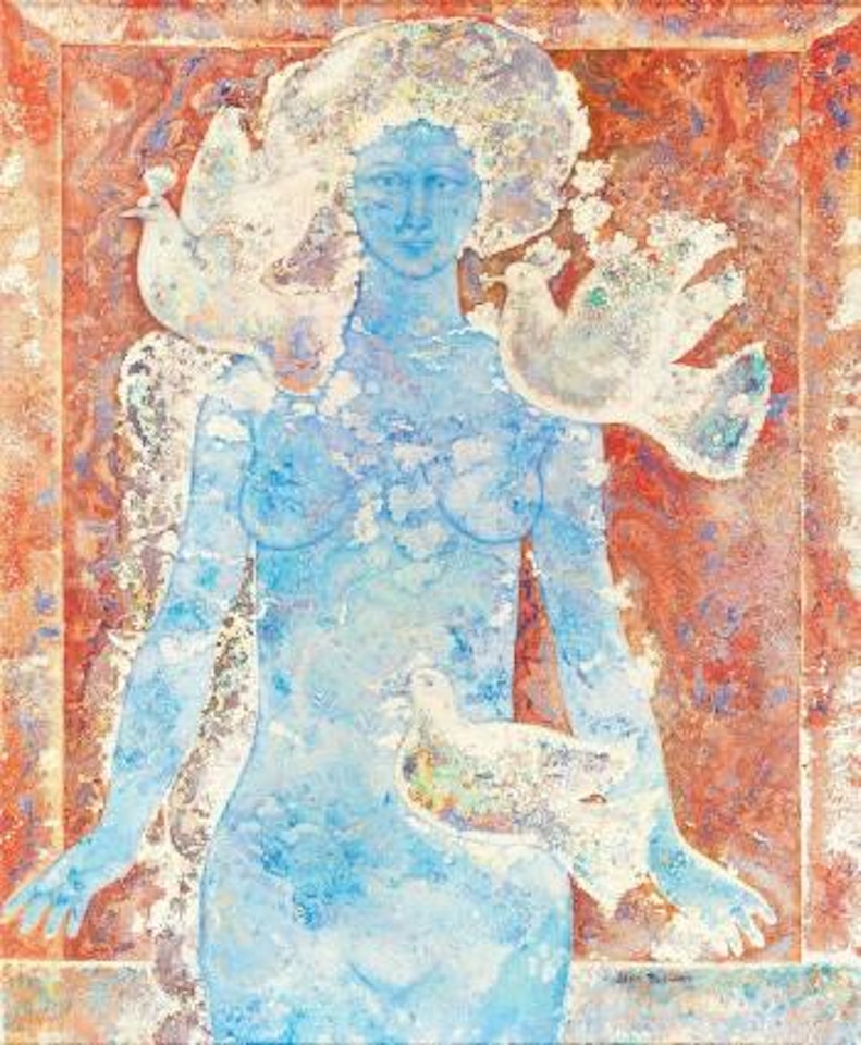 Donna in blu by Sakti Burman