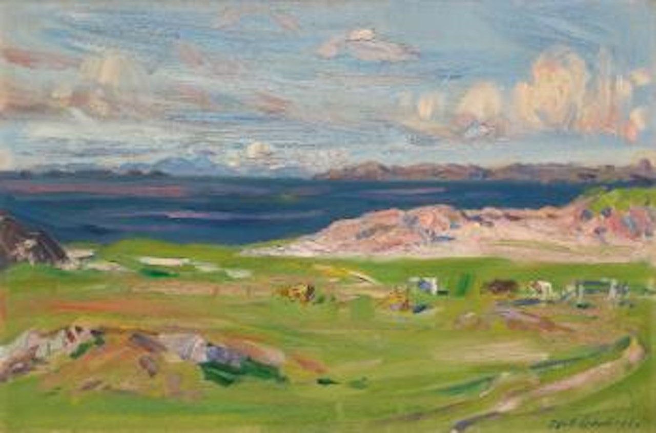 Island Of Rum From Iona by Francis Campbell Boileau Cadell