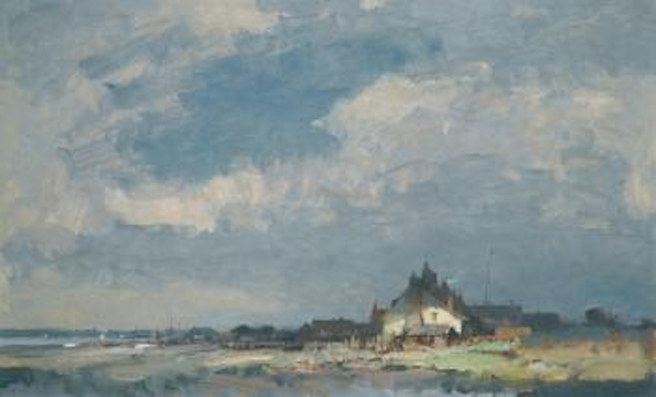 Cottages On An East Coast Estuary by Edward Seago