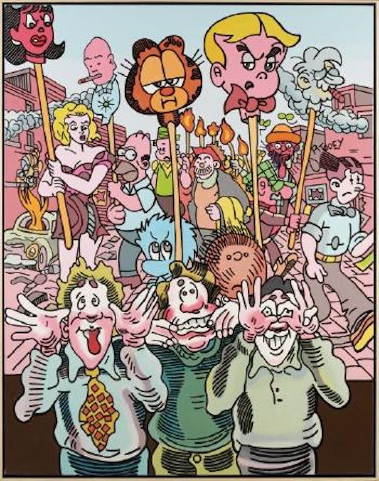 Carnival with Winston Churchill and Clinton by Erro