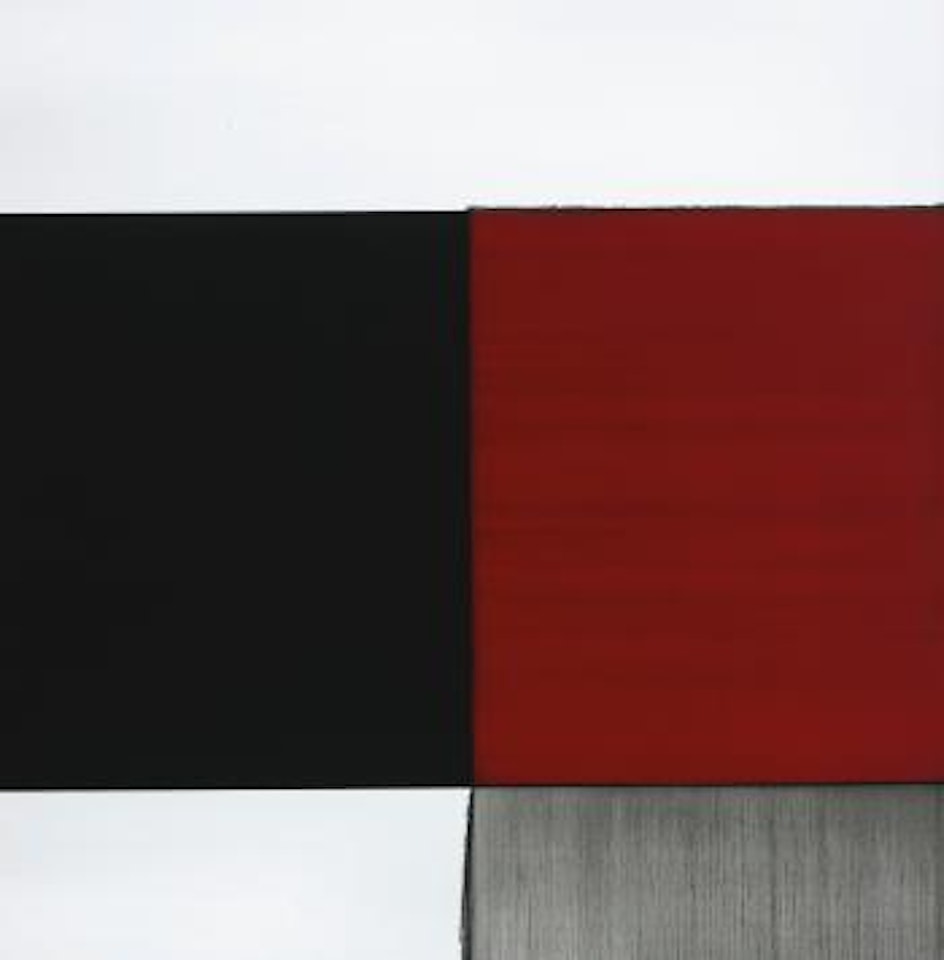 Exposed Painting Cadmium Red Pale/Vine Black by Callum Innes