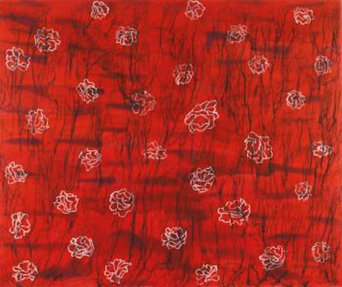 The Dramatic White Roses by Ghada Amer