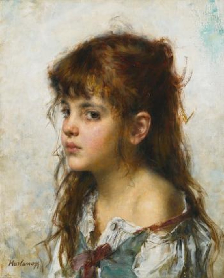 Portrait Of a Young Girl by Alexei Harlamoff