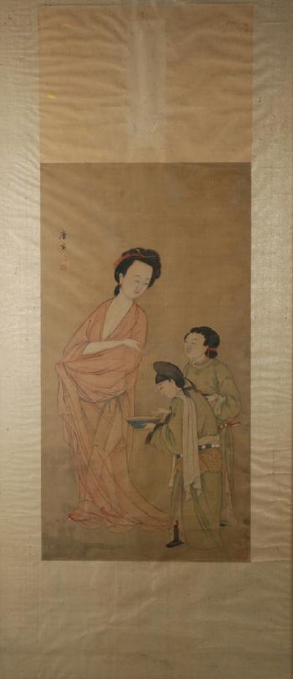 Nobildonna con due inservienti by Tang Yin