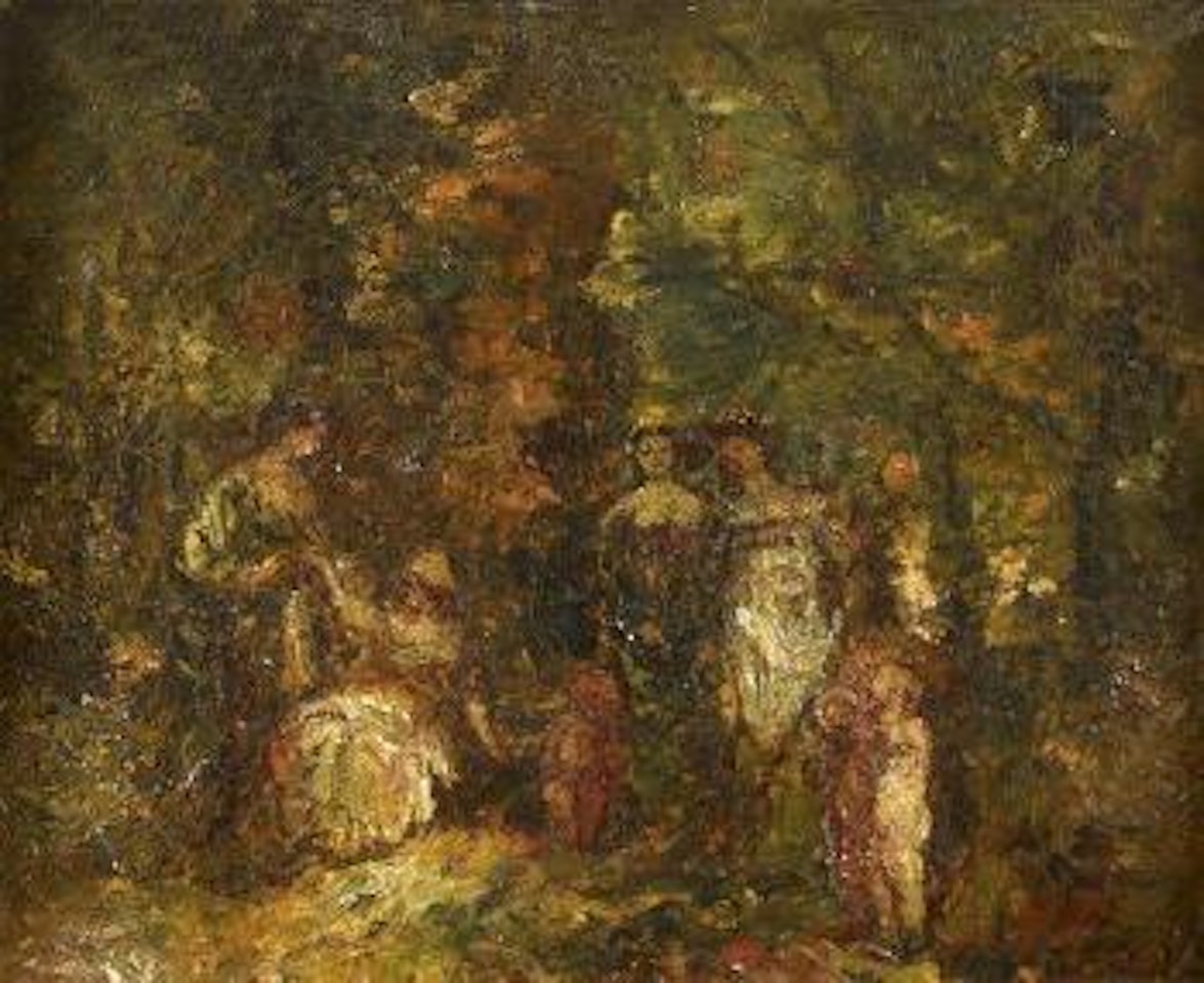 La rencontre des jeunes dames by Adolphe Monticelli