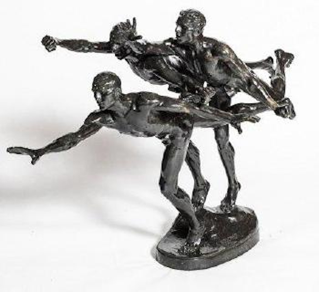 Les trois athlètes au but by Alfred Boucher