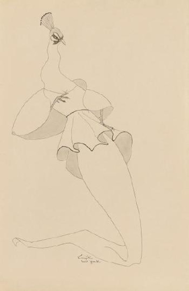 Étude de Paon by Leonard Tsuguharu Foujita