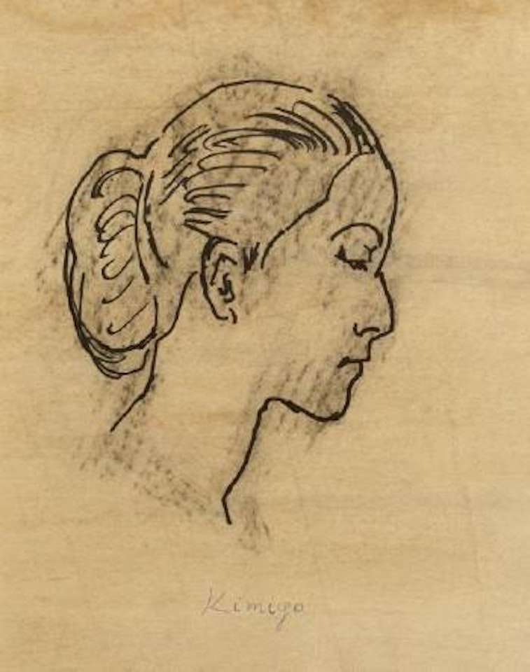Autoportrait de Kimiyo by Leonard Tsuguharu Foujita