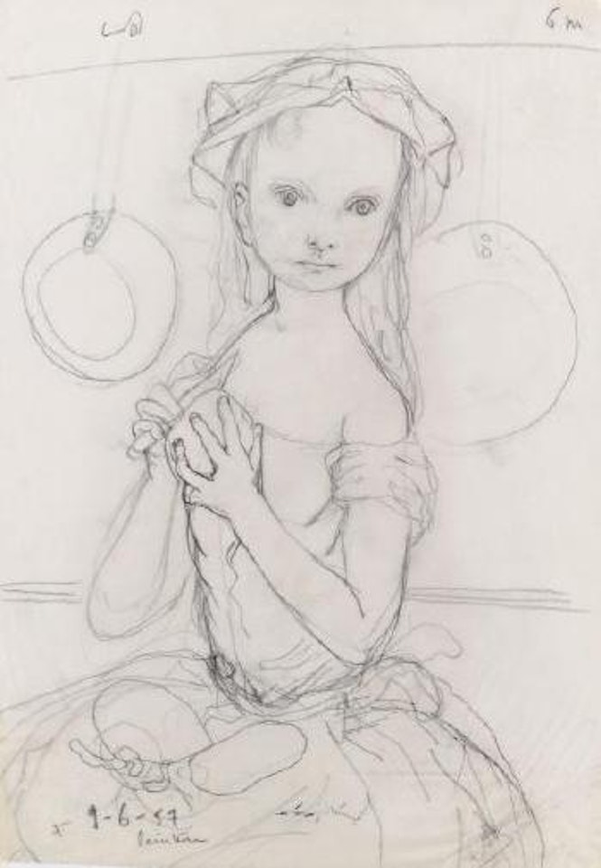 Jeune fille épluchant des pommes de terre by Leonard Tsuguharu Foujita