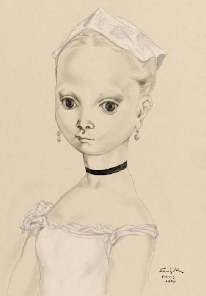 Jeune fille au bonnet blanc by Leonard Tsuguharu Foujita