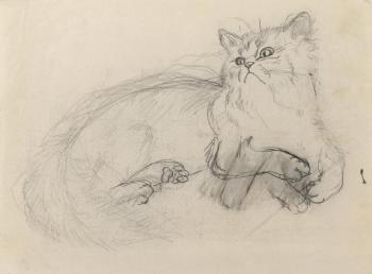 Chat au repos by Leonard Tsuguharu Foujita