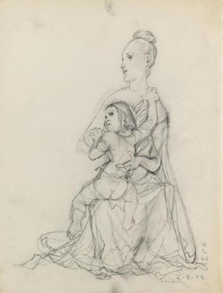 Mère et enfant deculotte by Leonard Tsuguharu Foujita