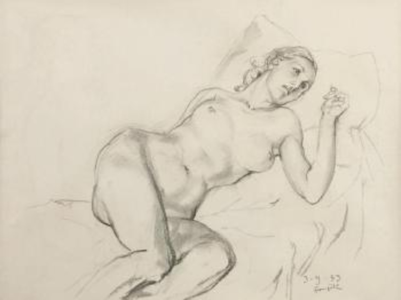 Nu allongé by Leonard Tsuguharu Foujita