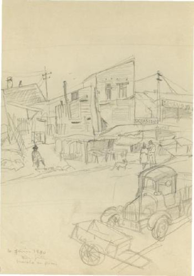 Le marché aux Puces by Leonard Tsuguharu Foujita