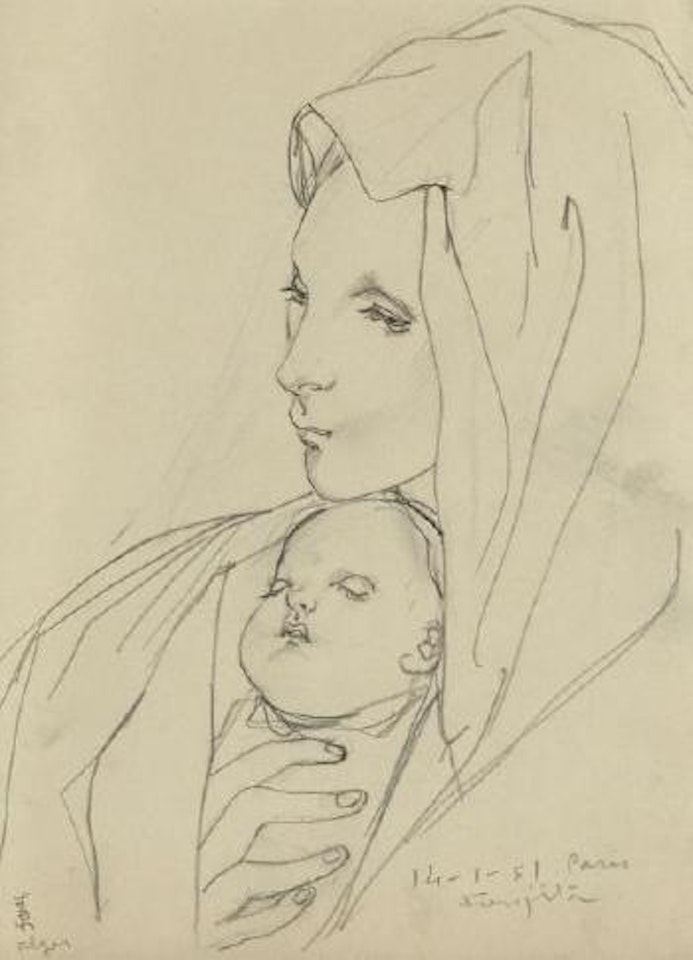 Maternité à l'enfant endormi by Leonard Tsuguharu Foujita