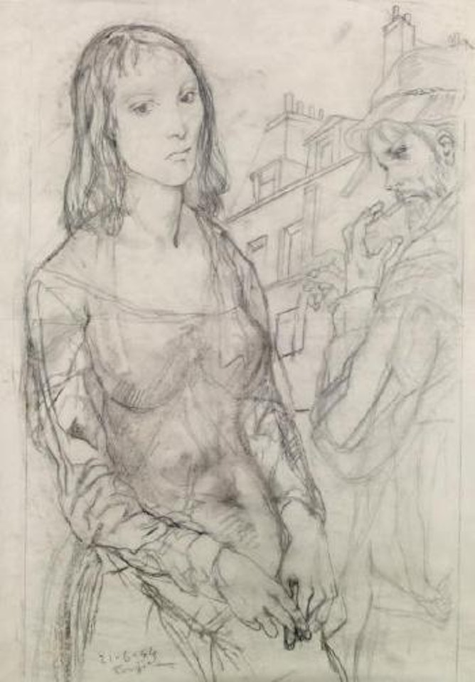 La jeune femme et le clochard by Leonard Tsuguharu Foujita