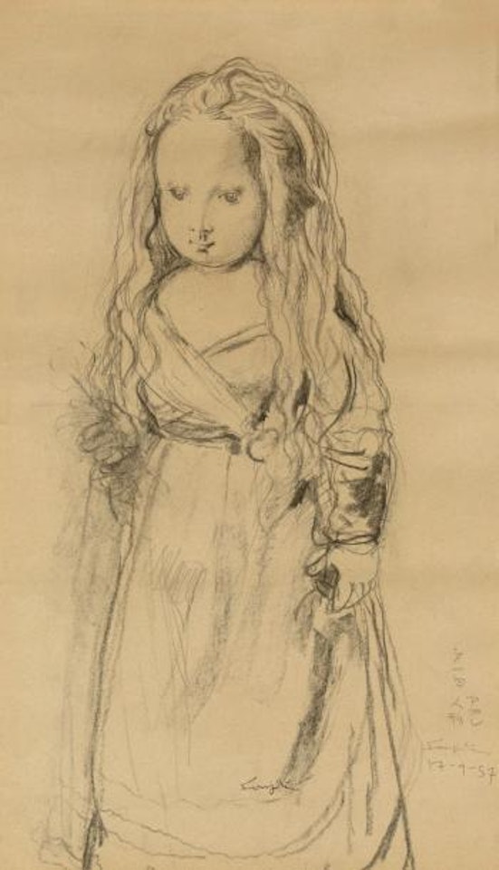 Jeune fille à la fleur by Leonard Tsuguharu Foujita
