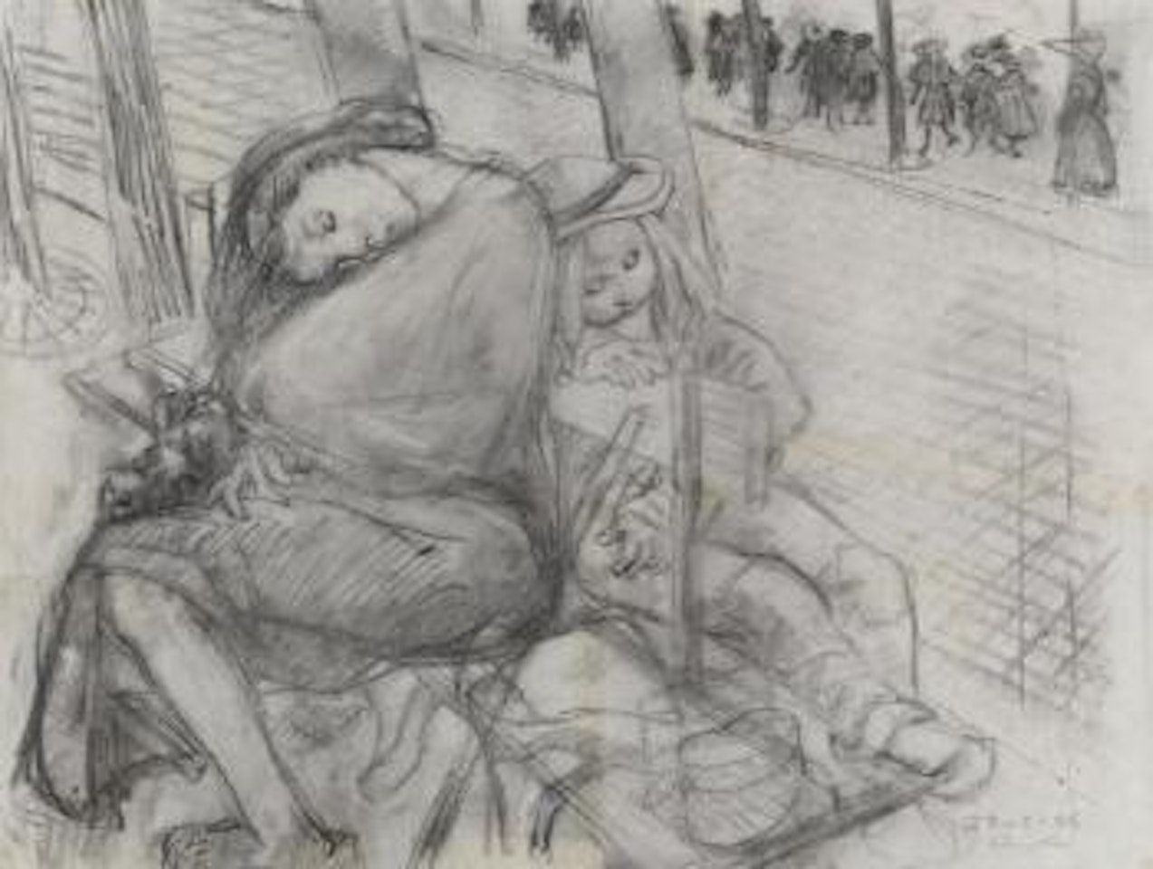 Sur le boulevard by Leonard Tsuguharu Foujita