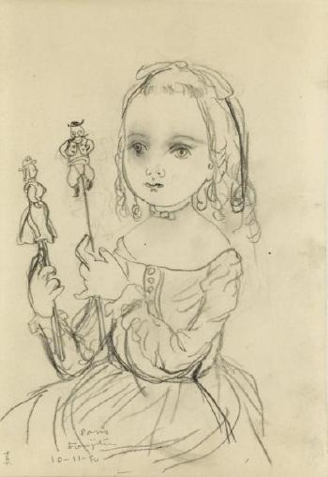 Petite fille et ses marionettes by Leonard Tsuguharu Foujita