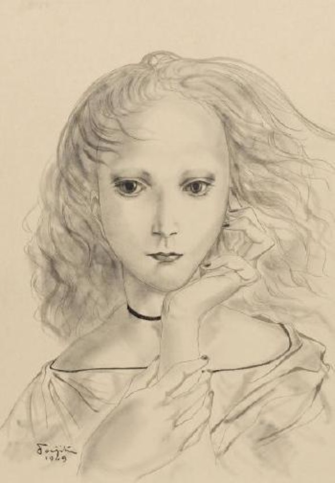 Jeune fille posant by Leonard Tsuguharu Foujita
