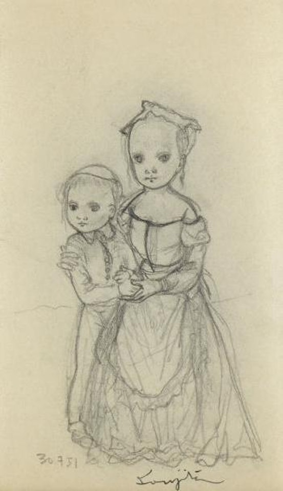 Frère et sœur by Leonard Tsuguharu Foujita