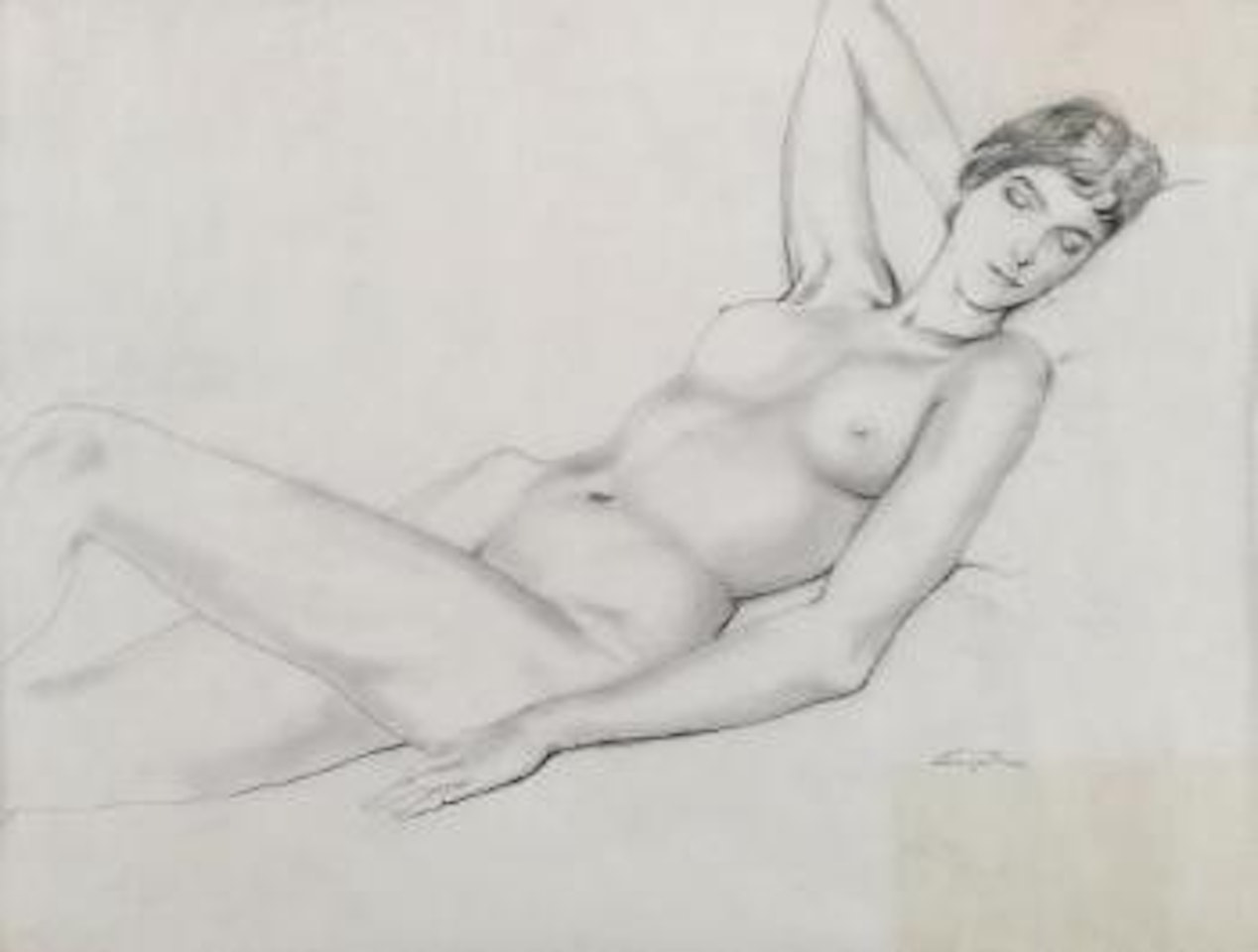 Nu assoupi pendant la pose by Leonard Tsuguharu Foujita