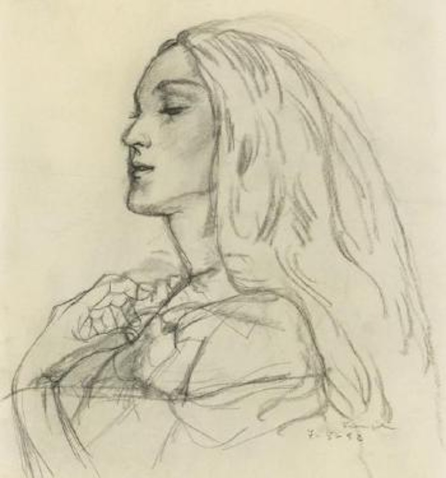 Femme au voile by Leonard Tsuguharu Foujita