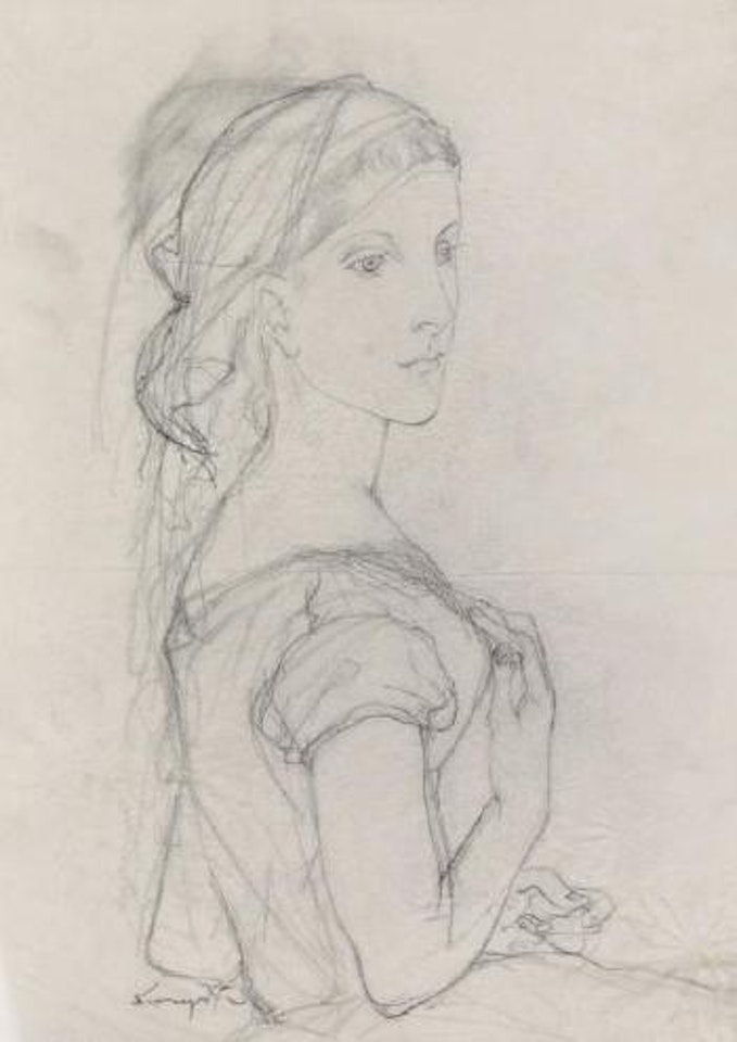 Femme à la coiffe by Leonard Tsuguharu Foujita